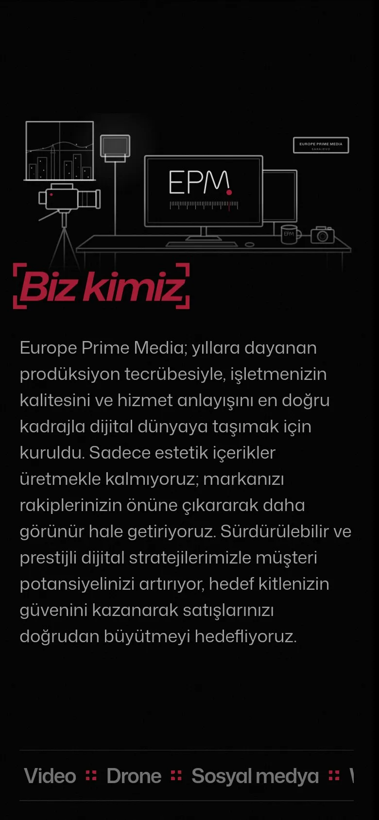 Europe Prime Media sitesi, telefonda Biz kimiz