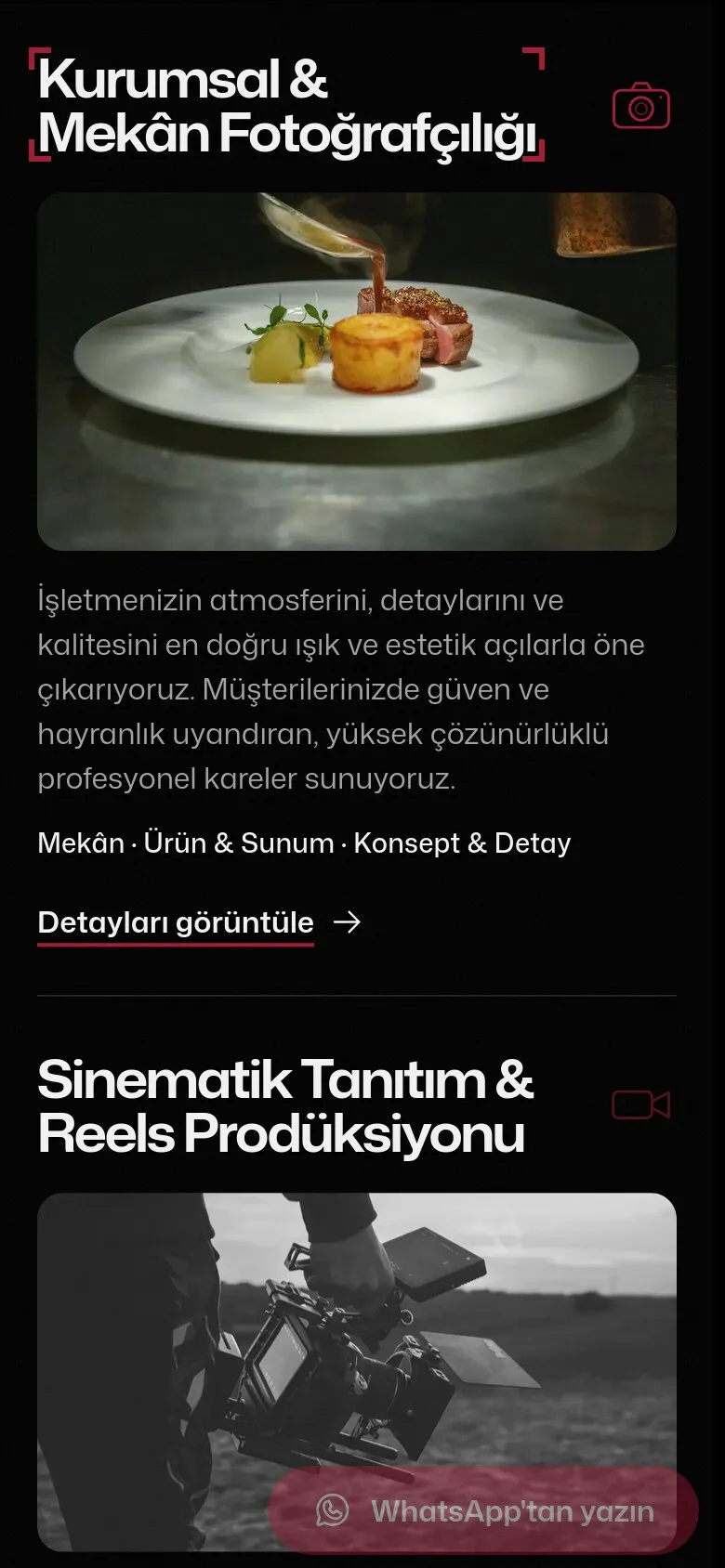 Europe Prime Media sitesi, telefonda hizmetler